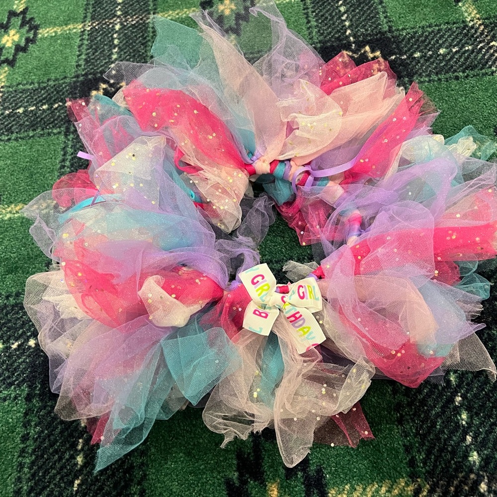 Colorful Tulle Baby Girl Birthday tutu glitter mesh